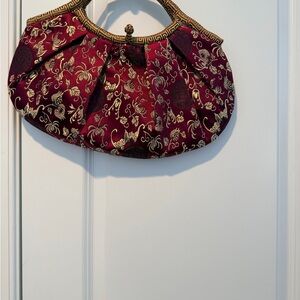 Chic Burgundy and Gold Clutch